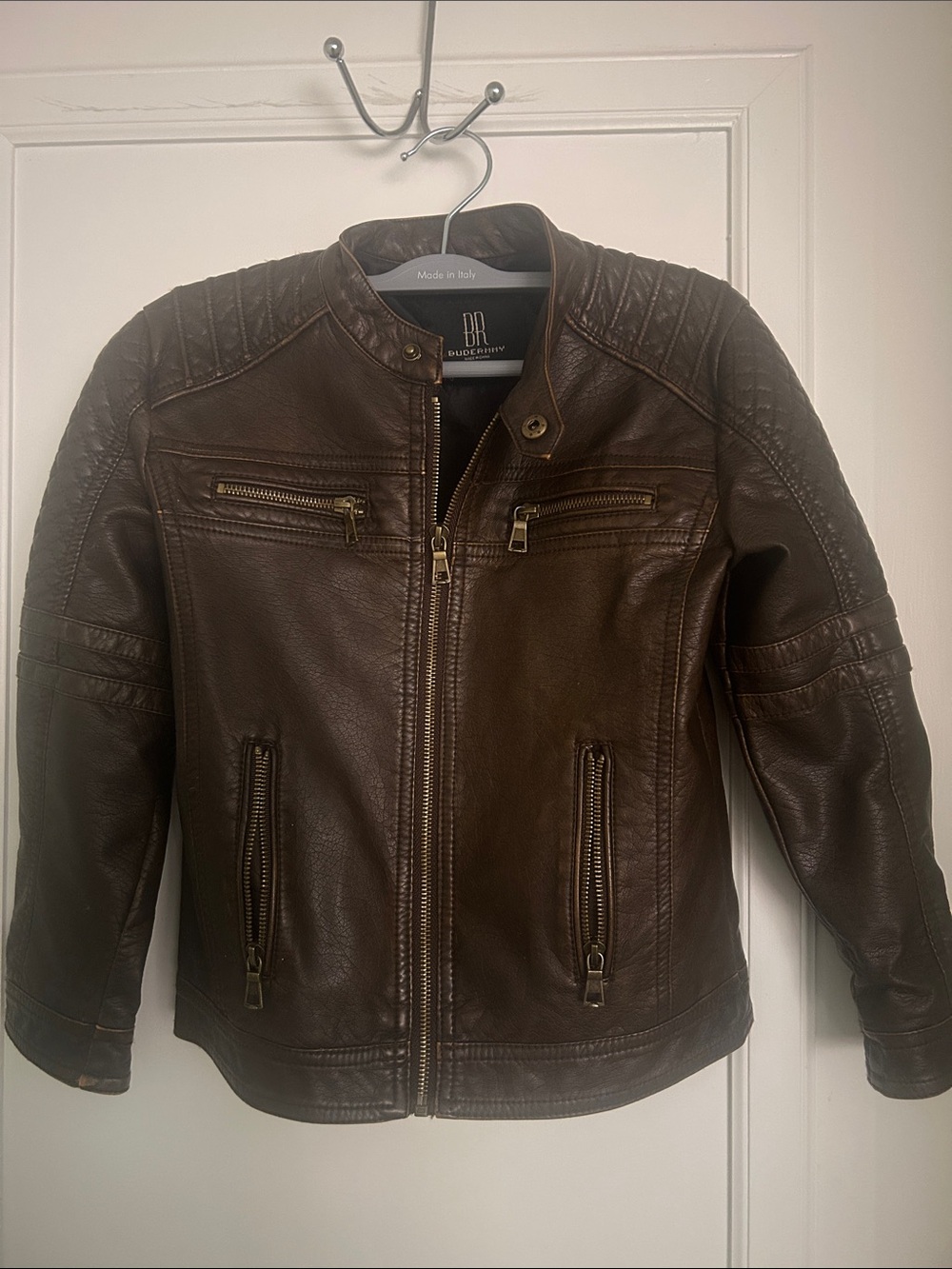 Men's Brown Quilted Leather Jacket